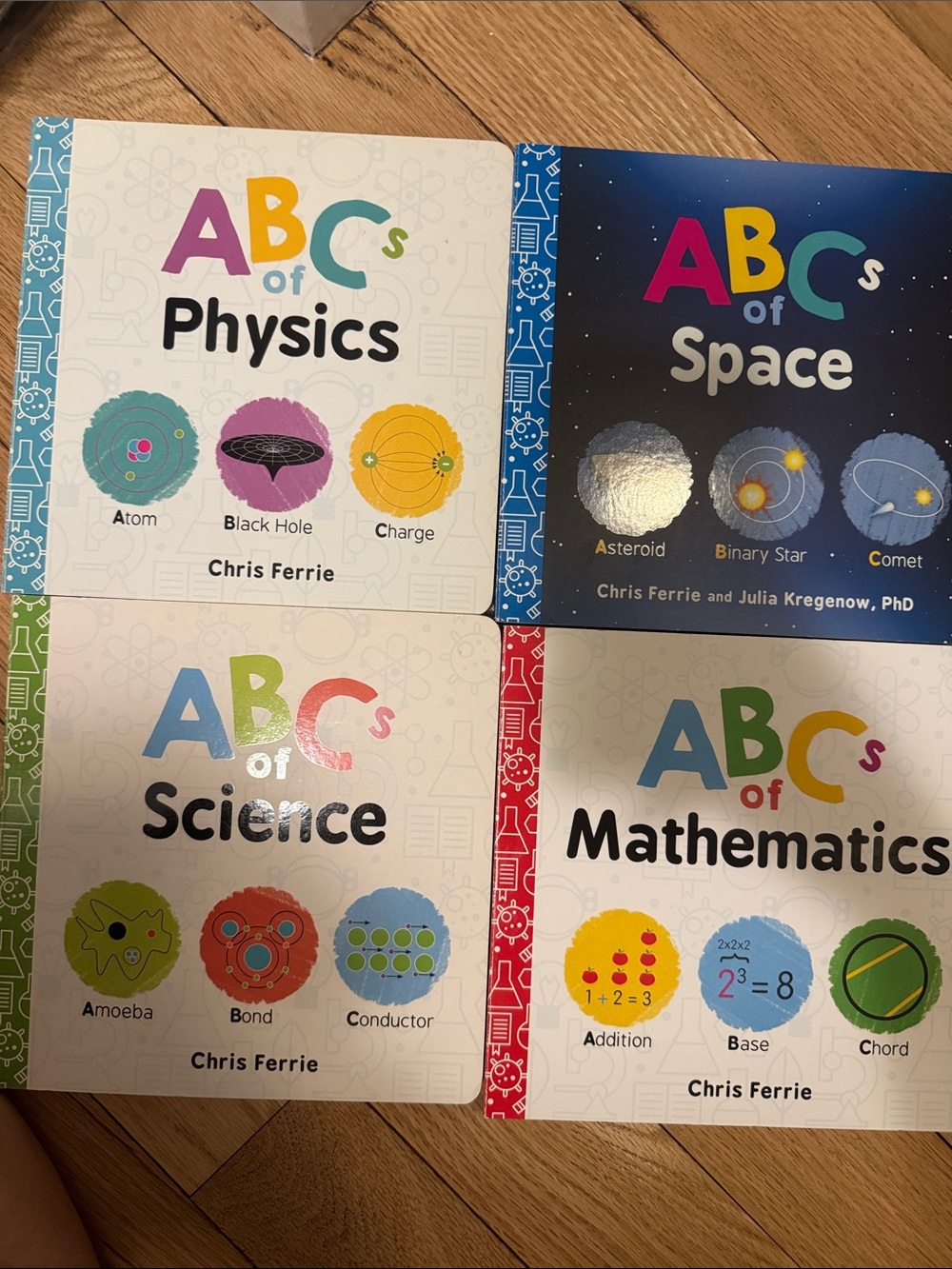 Chris Ferrie ABCs of Learning: White, Blue, Red, Green Covers